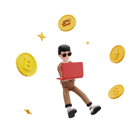 Online crypto Investment  3D Icon