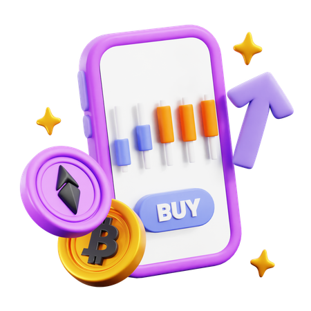 Online crypto trading  3D Icon
