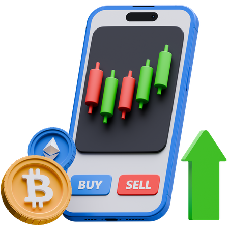 Online Crypto Trading  3D Icon
