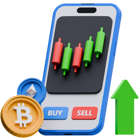 Online Crypto Trading  3D Icon