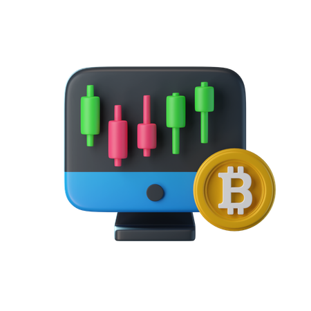 Online Crypto Trading  3D Icon