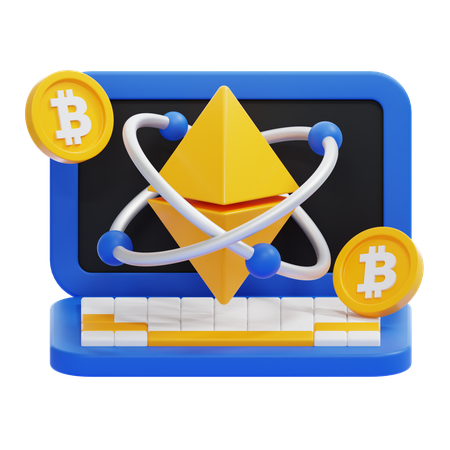 Online Cryptocurrency  3D Icon