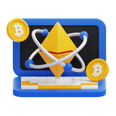 Online Cryptocurrency  3D Icon