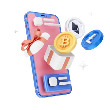 Online Cryptocurrency  3D Icon