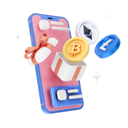 Online Cryptocurrency 3D Icon