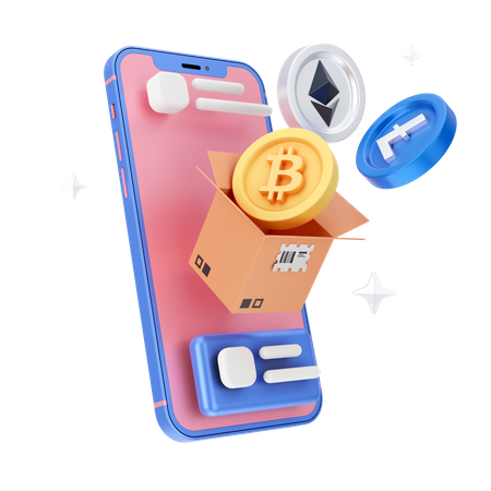 Online Cryptocurrency 3D Icon