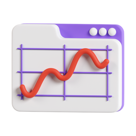 Online Curve Chart  3D Icon