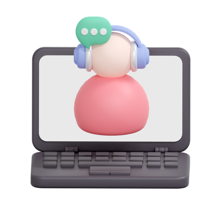 オンライン顧客ヘルプデスク  3D Icon