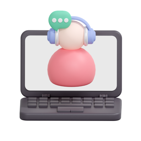 Online Customer Helpdesk  3D Icon