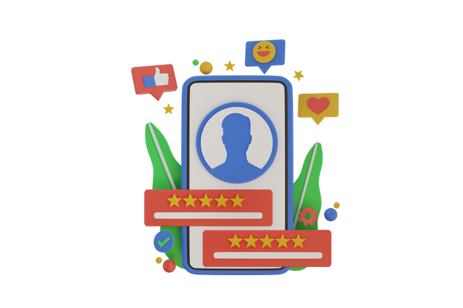 Online Customer Rating  3D Icon