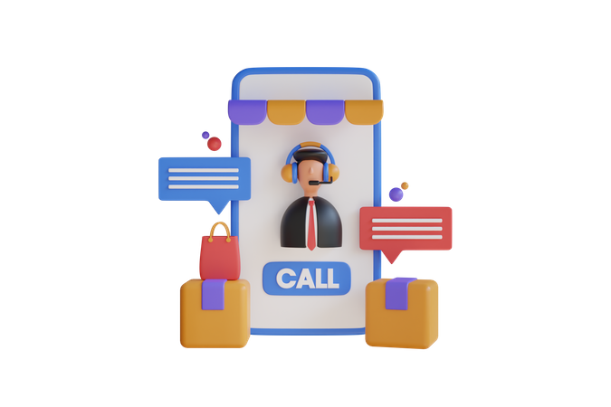 Online Customer Service  3D Illustration