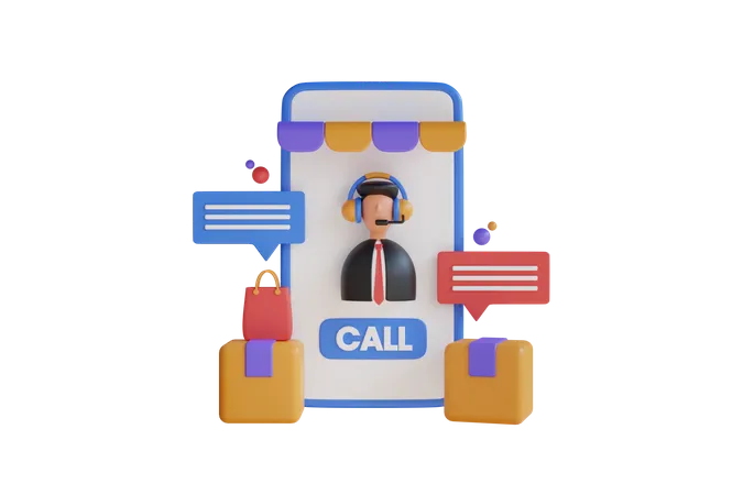 Online Customer Service  3D Illustration