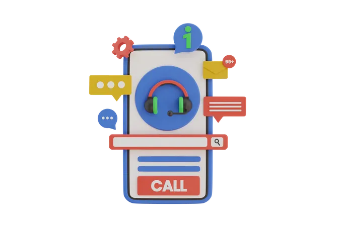 Online Customer Support  3D Illustration