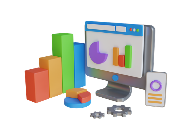 Online Data Analysis  3D Icon