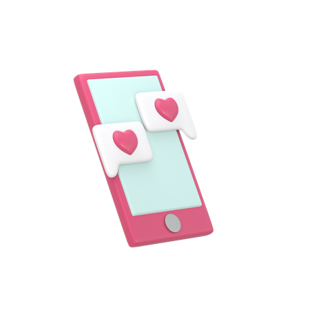 Online Dating app 3D Illustration