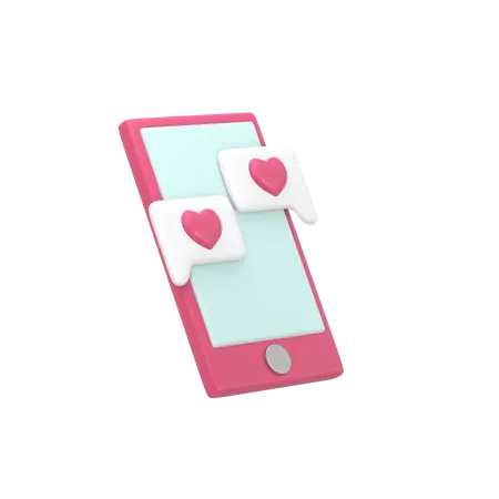 Online Dating app  3D Illustration