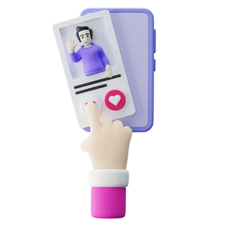 Online Dating Swipe Left  3D Icon