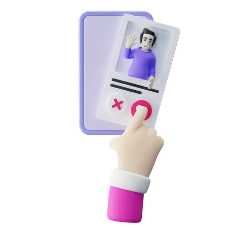 Online Dating Swipe Right  3D Icon