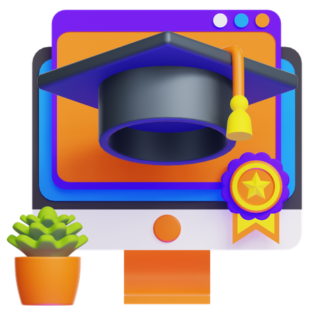 Online Degree  3D Icon