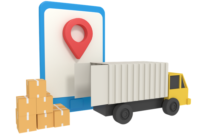 Online Delivery Location  3D Illustration