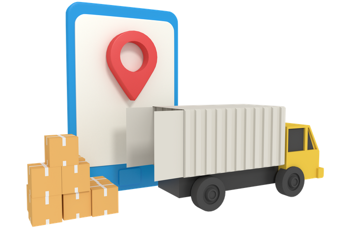 Online Delivery Location 3D Illustration