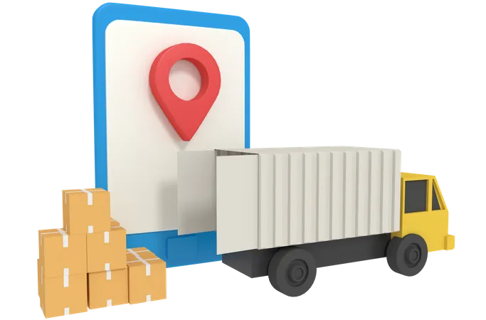 Online Delivery Location  3D Illustration