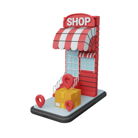 Online Delivery location  3D Illustration
