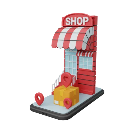 3 D Rendering Delivery Location On Smartphone Isolated Useful For Ecommerce Or Business Online Design 3D Illustration