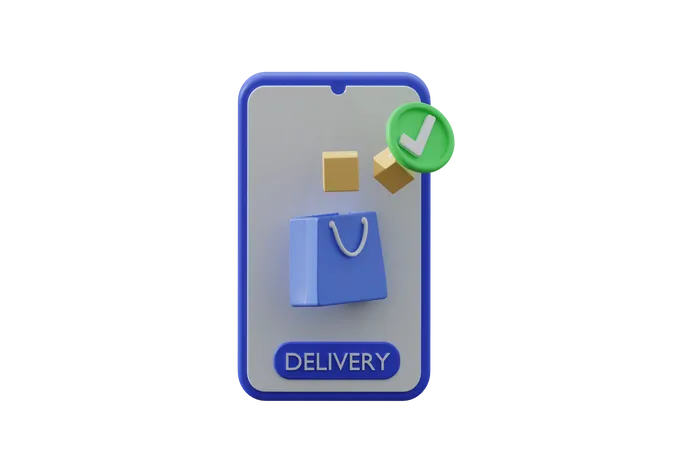 Online Delivery Order  3D Illustration