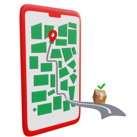 Online Delivery Route  3D Illustration