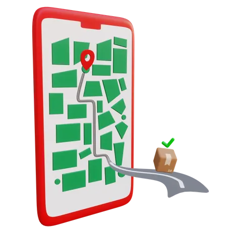 Online Delivery Route  3D Illustration
