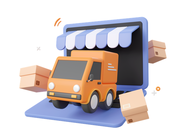 Online Delivery Service  3D Icon