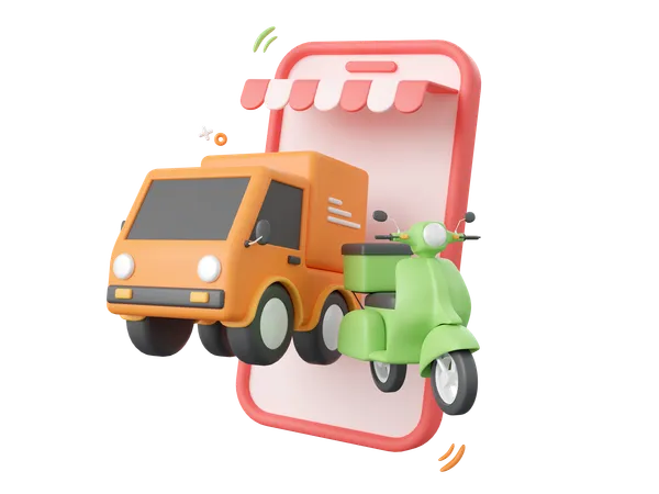 Online Delivery Service  3D Icon