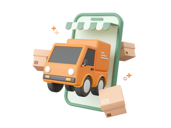 Online Delivery Service  3D Icon