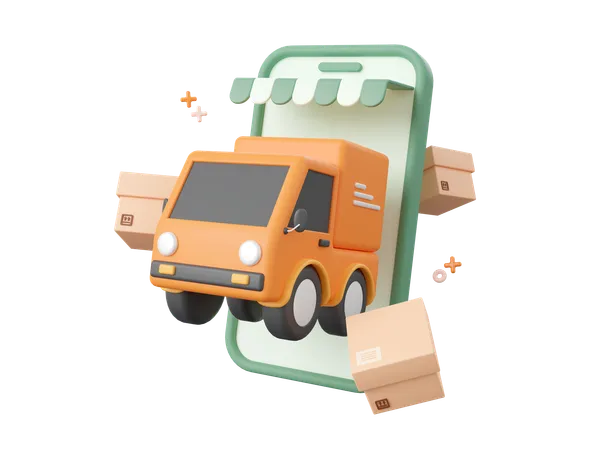 Online Delivery Service  3D Icon