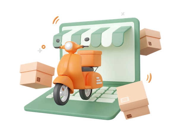 Online Delivery Service  3D Icon