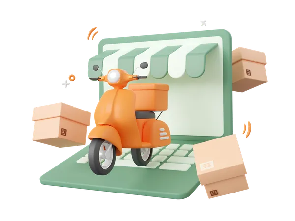 Online Delivery Service  3D Icon