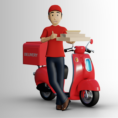 Online delivery service  3D Illustration