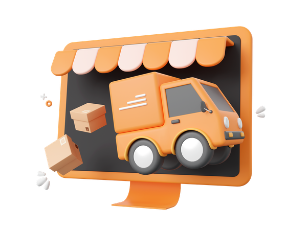 Online Delivery Service  3D Icon