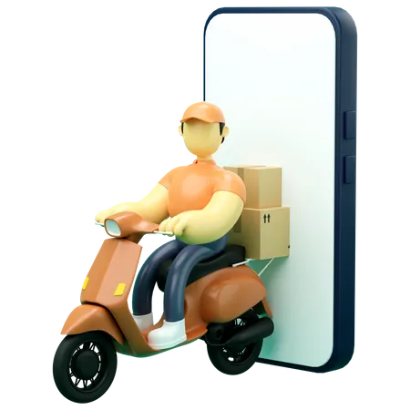 Online delivery service application  3D Illustration