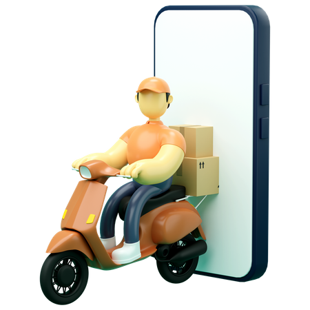 Online delivery service application 3D Illustration