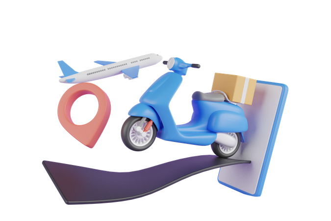 Online delivery service application  3D Illustration