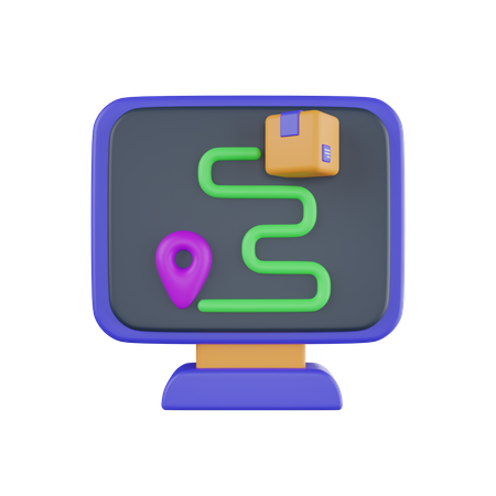 Online Delivery Tracking  3D Icon