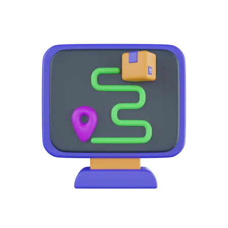 Online Delivery Tracking  3D Icon