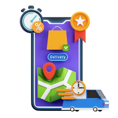 Online Delivery Tracking  3D Icon