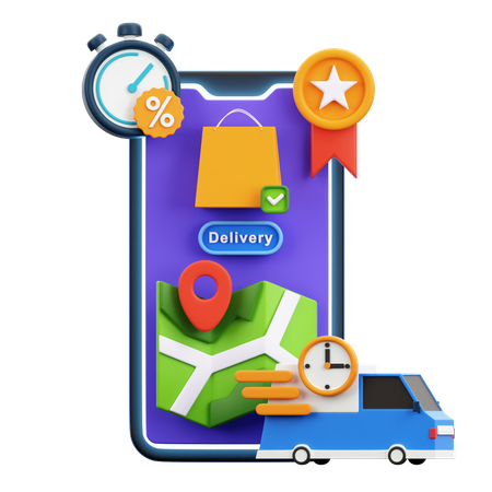 Online Delivery Tracking  3D Illustration