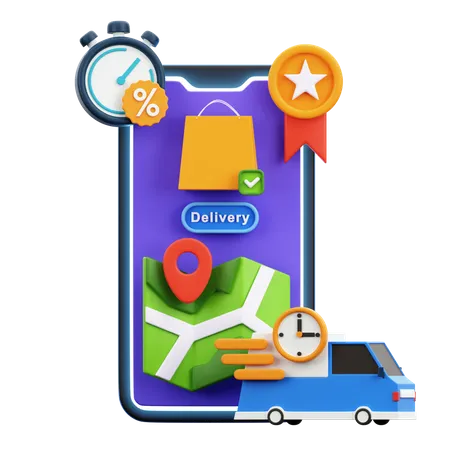 Online Delivery Tracking  3D Illustration