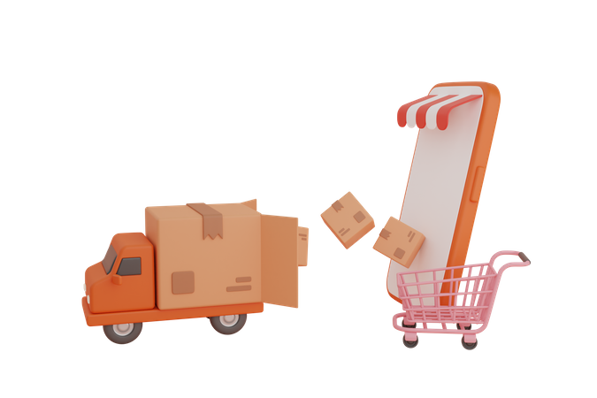 Online Delivery Tracking  3D Illustration