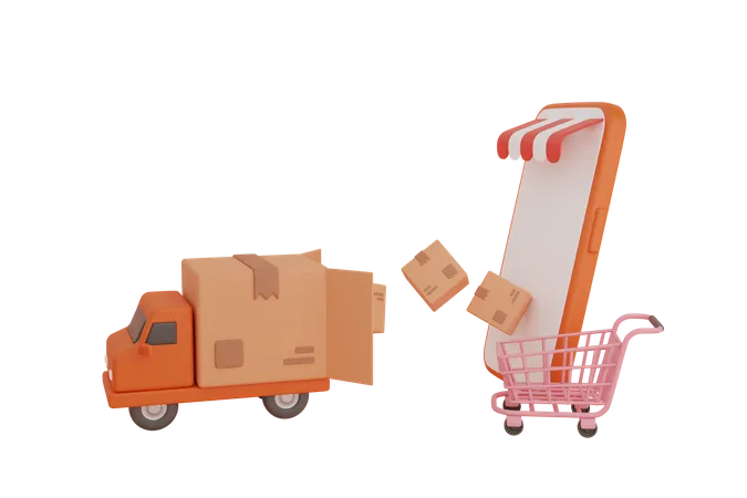 Online Delivery Tracking  3D Illustration