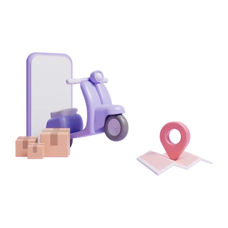 Online Delivery Tracking  3D Icon